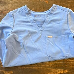 Figs Ceil Blue V-Neck Catarina Scrub Top